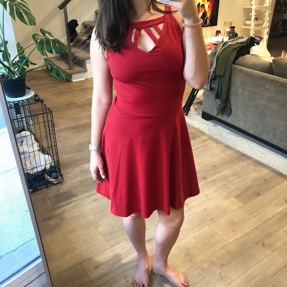 Adrienne Vittadini Red Strappy Dress
